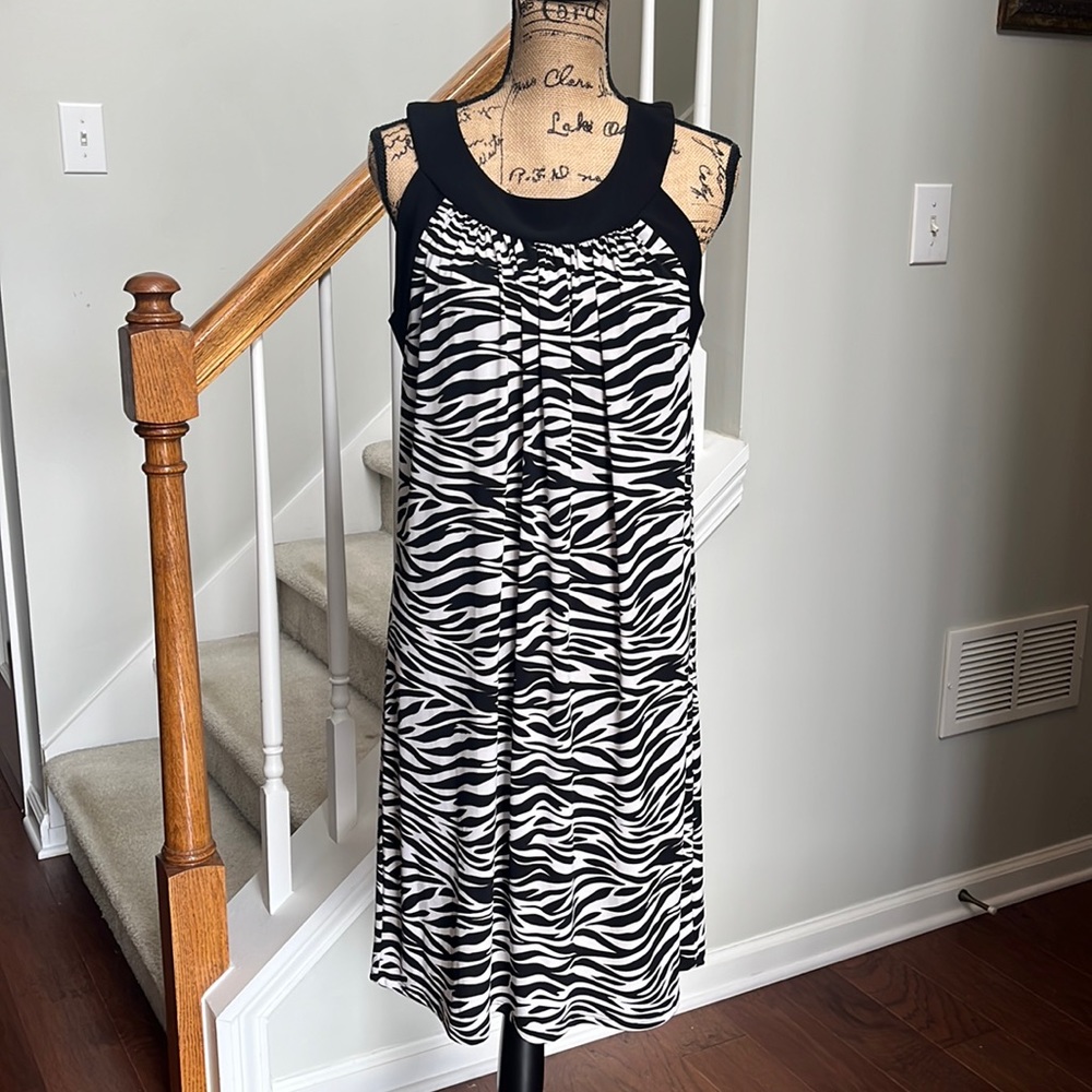 Tiana B. Zebra Print Midi Dress